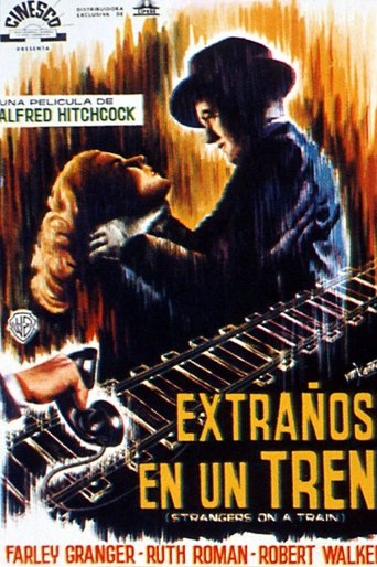 Cartel de Extraños en un tren