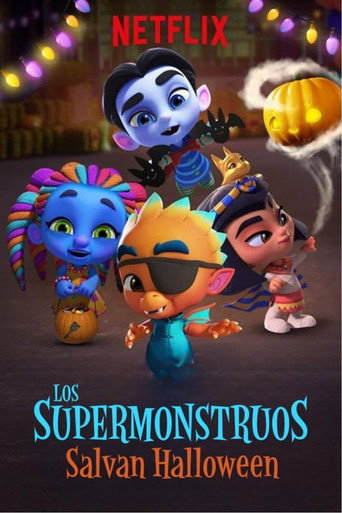 Cartel de Los Supermonstruos salvan Halloween