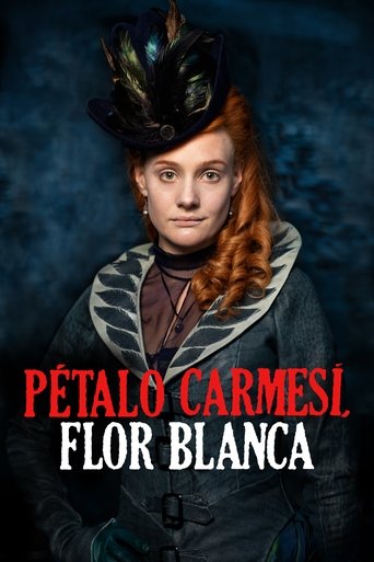 Cartel de Pétalo carmesí, flor blanca