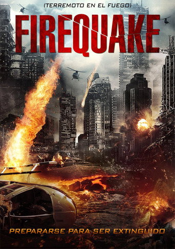 Cartel de Terremoto en el fuego