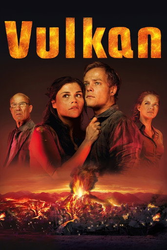 Cartel de Volcán en erupción