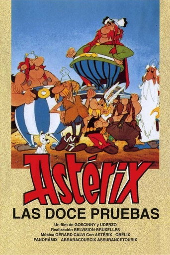 Cartel de Las doce pruebas de Astérix