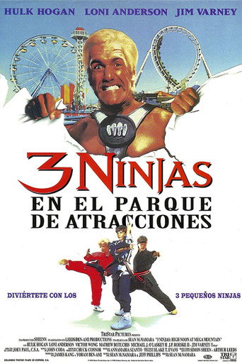 Cartel de 3 ninjas en el parque de atracciones