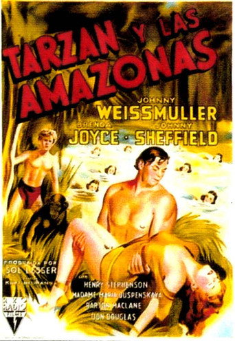 Cartel de Tarzán y las amazonas