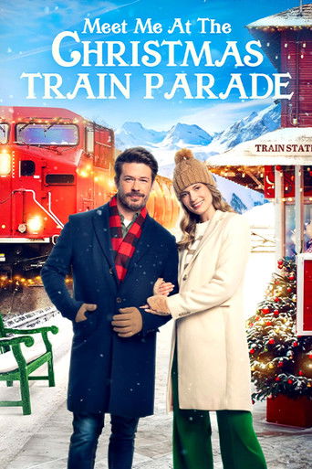 Cartel de Conocerme en el desfile de tren de Navidad